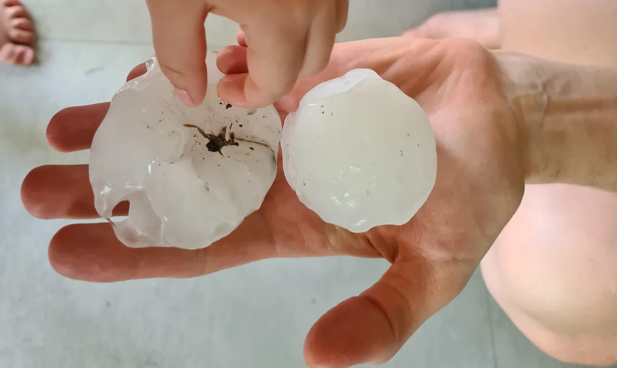 Schäden nach einem heftigen Hagelsturm am Gardasee im Juli 2023.